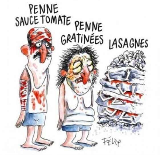 Charlie Hebdo macabra vignetta