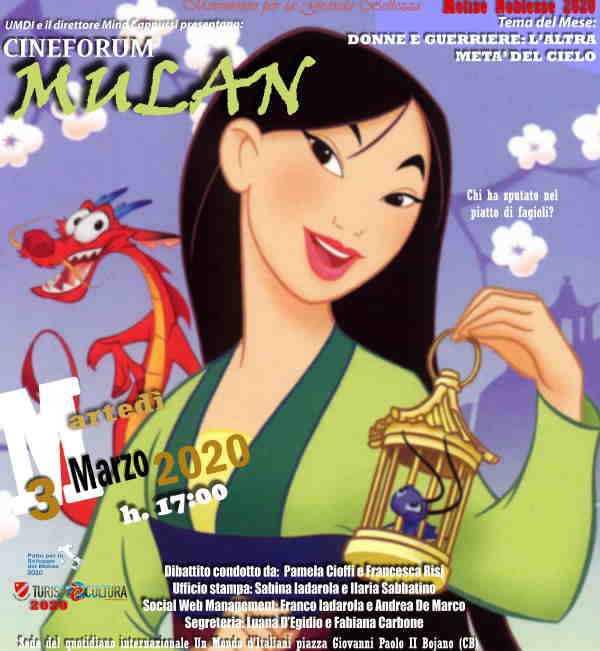 Mulan: il coraggio di una donna al Cineforum UMDI di Bojano Place of Ideas Molise Noblesse