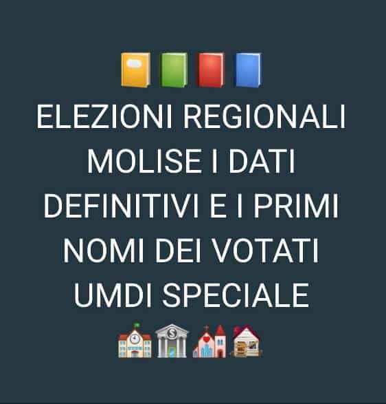 Elezioni Regionali Molise spoglio parziale primi nomi dei votati alle 18.50. Trionfa Centrodestra