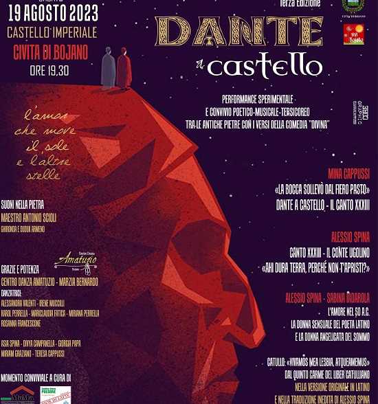 Dante a Castello 2023 e il Conte Ugolino a Civita di Bojano: la bocca sollevò dal fiero pasto… il mistero dell’uomo col mantello